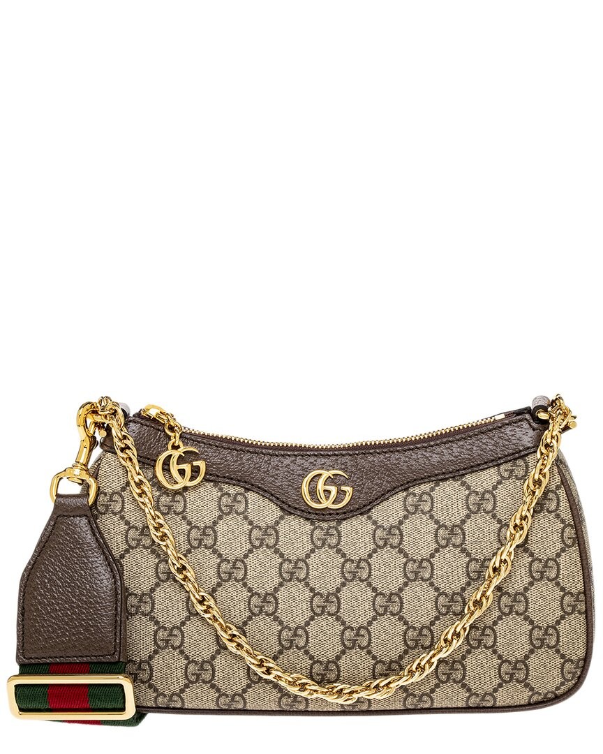 Gucci Ophidia Gg Small Canvas & Leather Shoulder Bag Women’s Beige