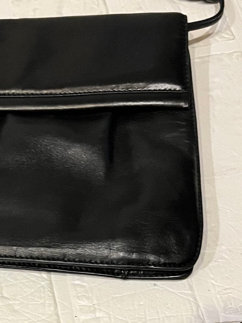 LOEWE Vintage Nappa Leather Shoulder Handbag Black Womens Strap 100cm Accessorie