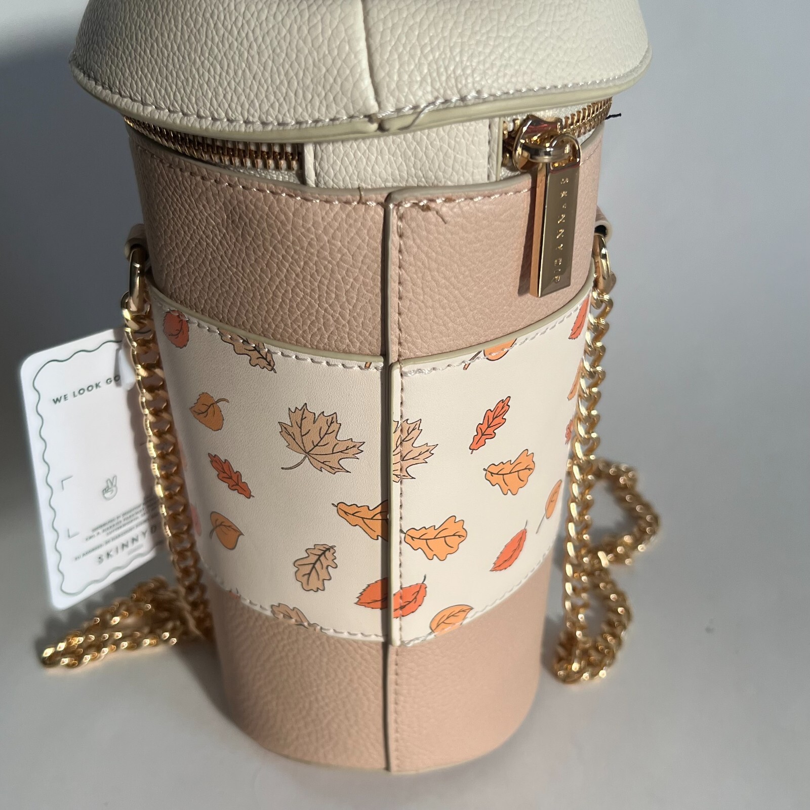 NWT – Pumpkin Spice Latte women’s Crossbody Bag Chain Strap Embroidered