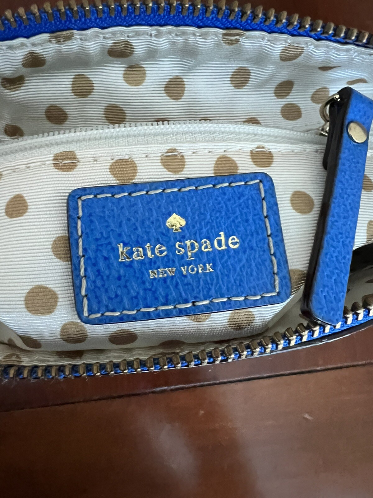 NWT Kate Spade Wellesley Byrd Leather Purse With Gold Chain Handbag omegablue