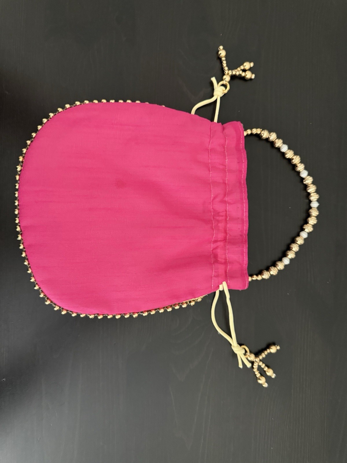 Embroidered Silk Potali Gift Bag: Indian Wedding Party Favor, Hindu Puja Bag