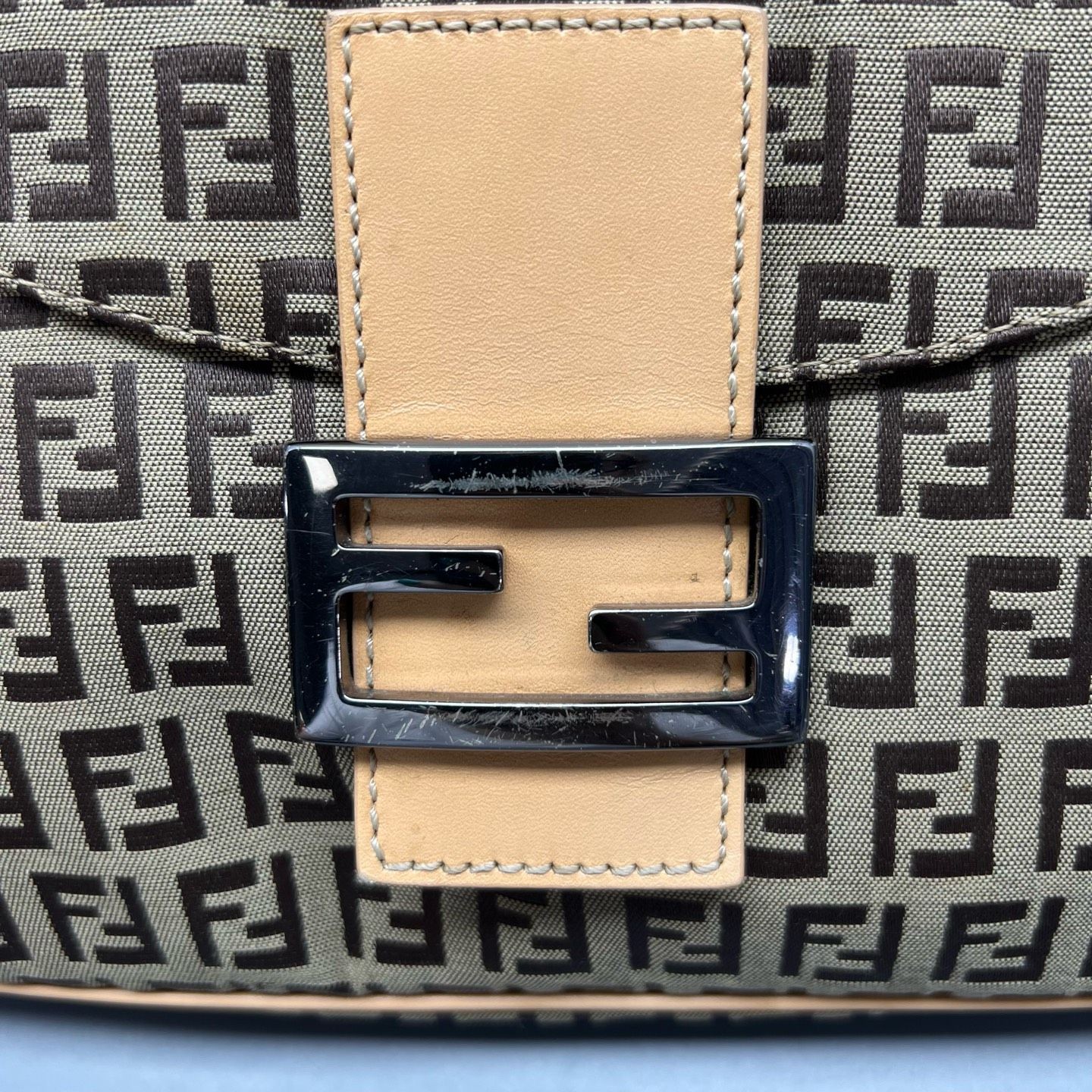 Fendi Vintage Baguette Flap Bag Zucca Canvas GHW Shoulder Crossbody Bag Rare