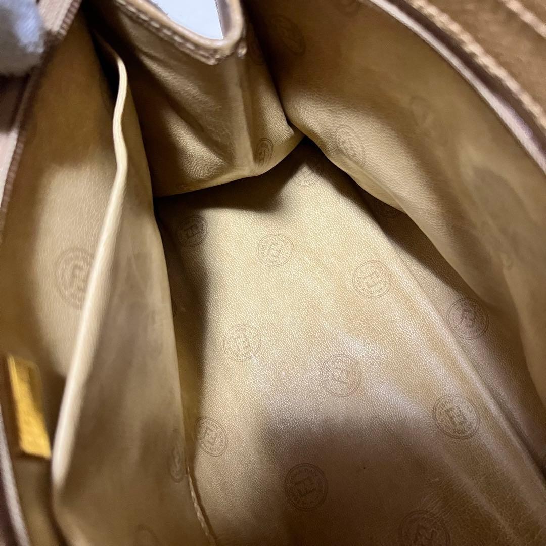 FENDI SAS Vintage Clutch Bag Zucca Beige PVC Rare 70s 80s