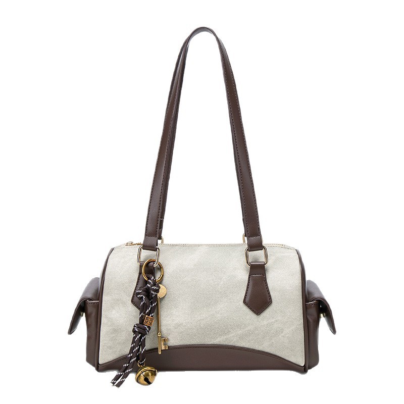2025 Frosted Shell Satchel Slate Gray Urban Simplicity One-Shoulder Small Bag