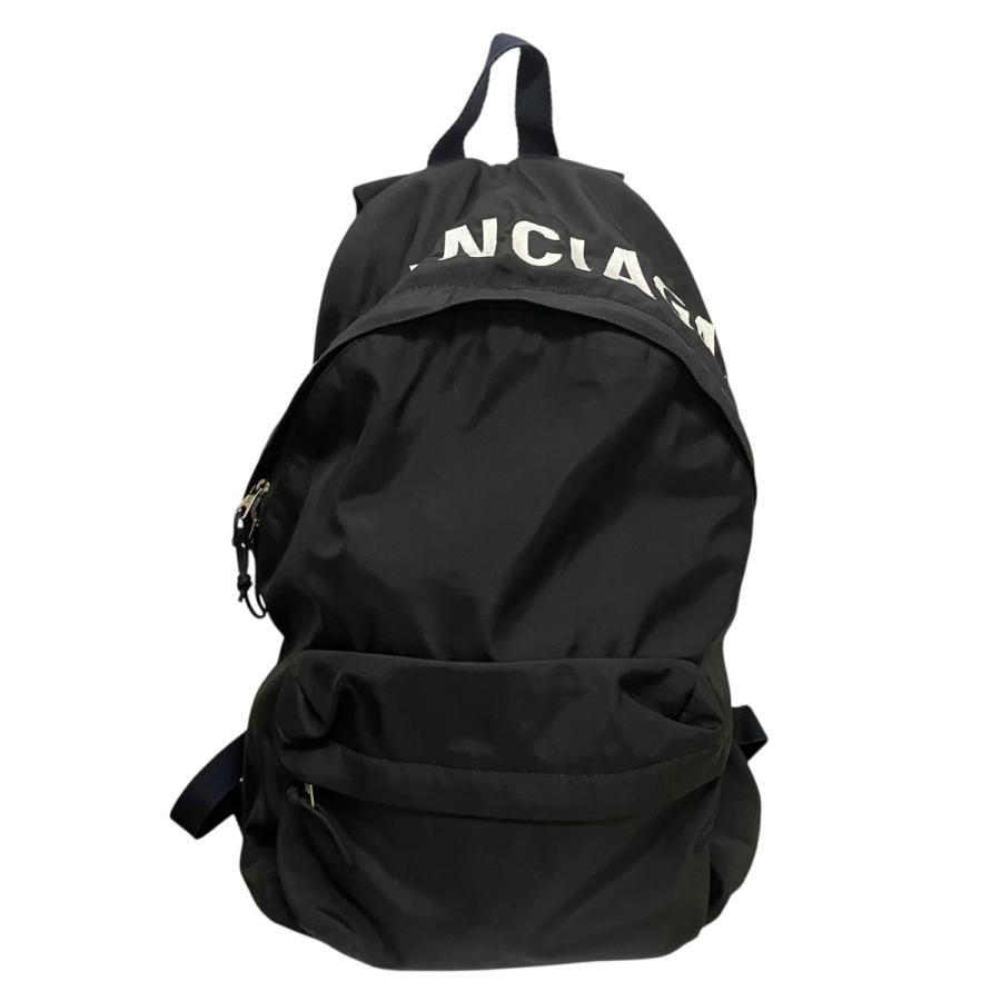 BALENCIAGA Bag: Logo Embroidery Backpack 607460 Black W38×H47×D11cm w/NA;