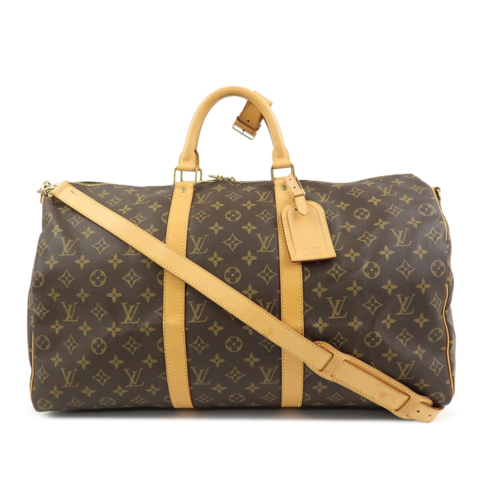 Louis Vuitton Monogram Keep All 50 Bandouliere Boston Bag Brown M41416 Used F/S