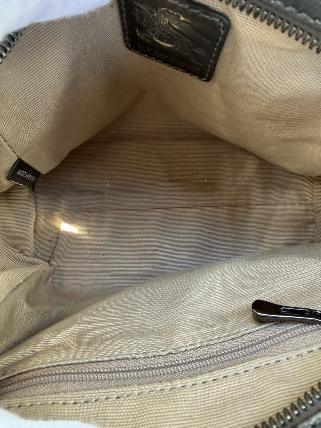 Burberry Nova check mini Boston handbag Beige Check Canvas Leather