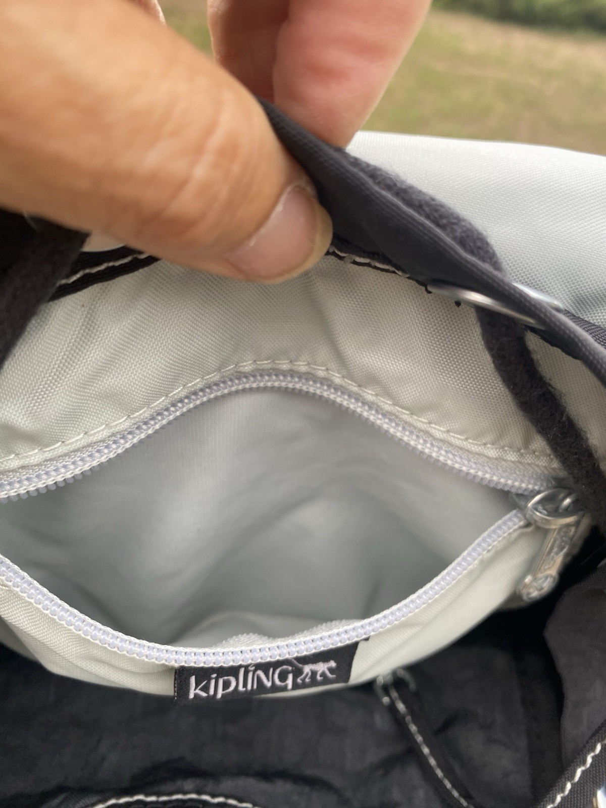 Kipling Keeper Black Crinkle Backpack Bookbag Drawstring Hook & Loop VGC