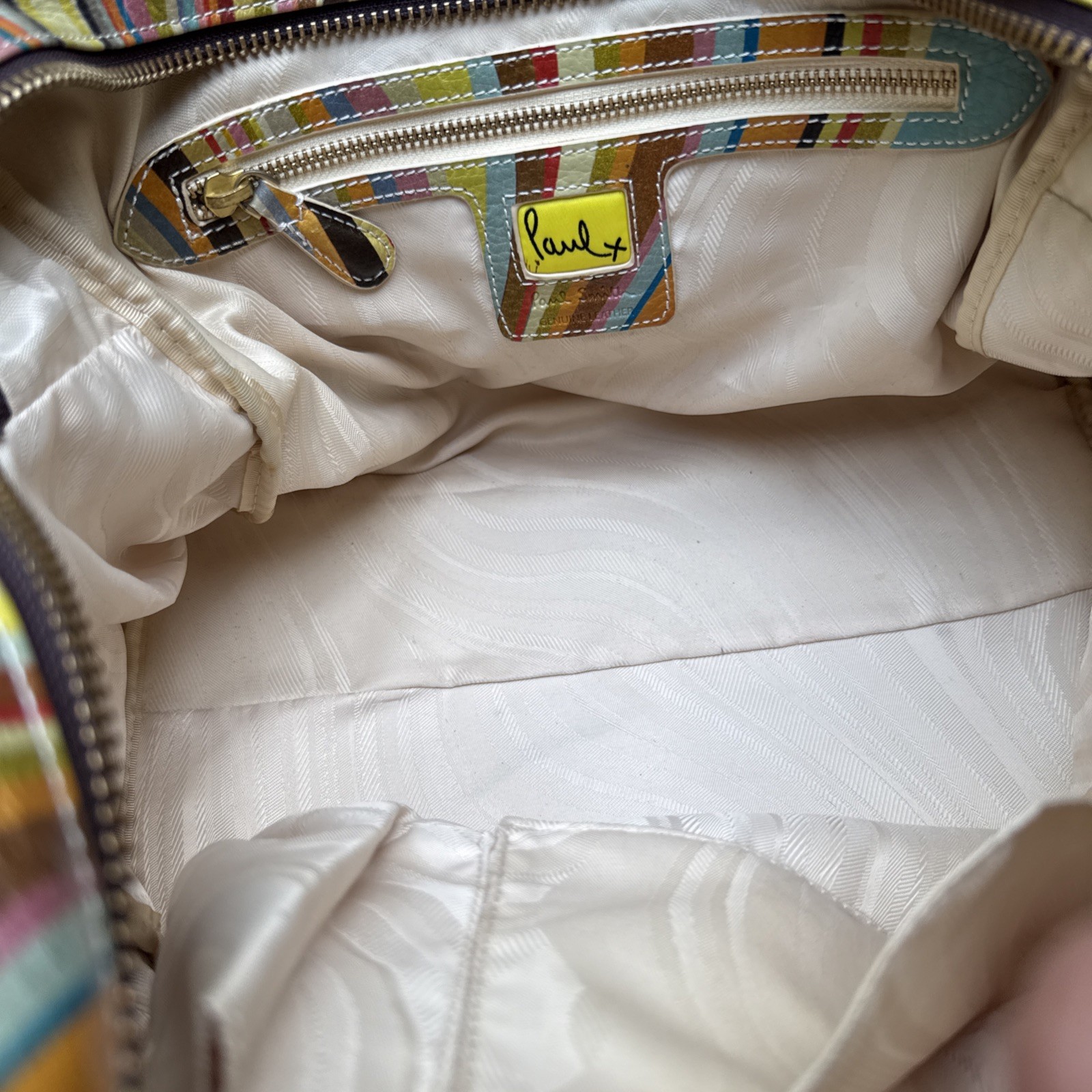 Paul Smith Classic Multicolour Swirl Leather Push Lock Shoulder Bowler Handbag