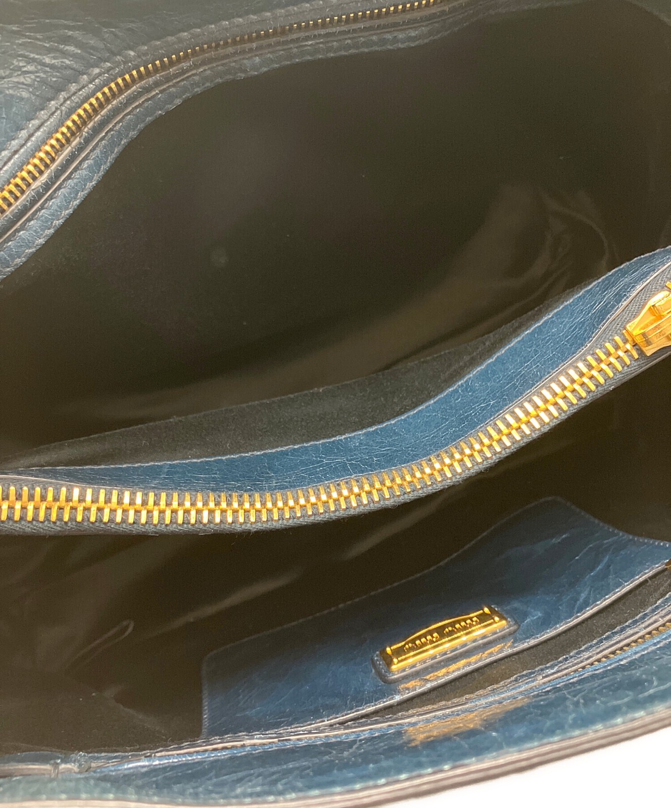 Miu Miu Leather Handbag RN1037 Navy #TFB3635