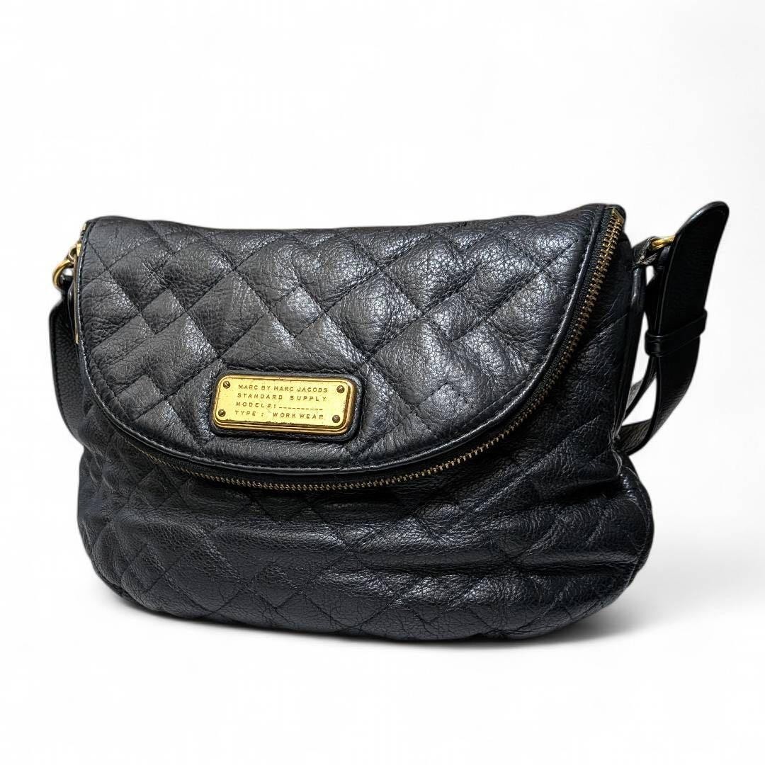 Marc by Marc Jacobs Standard Supply Quilted Leather Shoulder Bag Black Flap Y2K