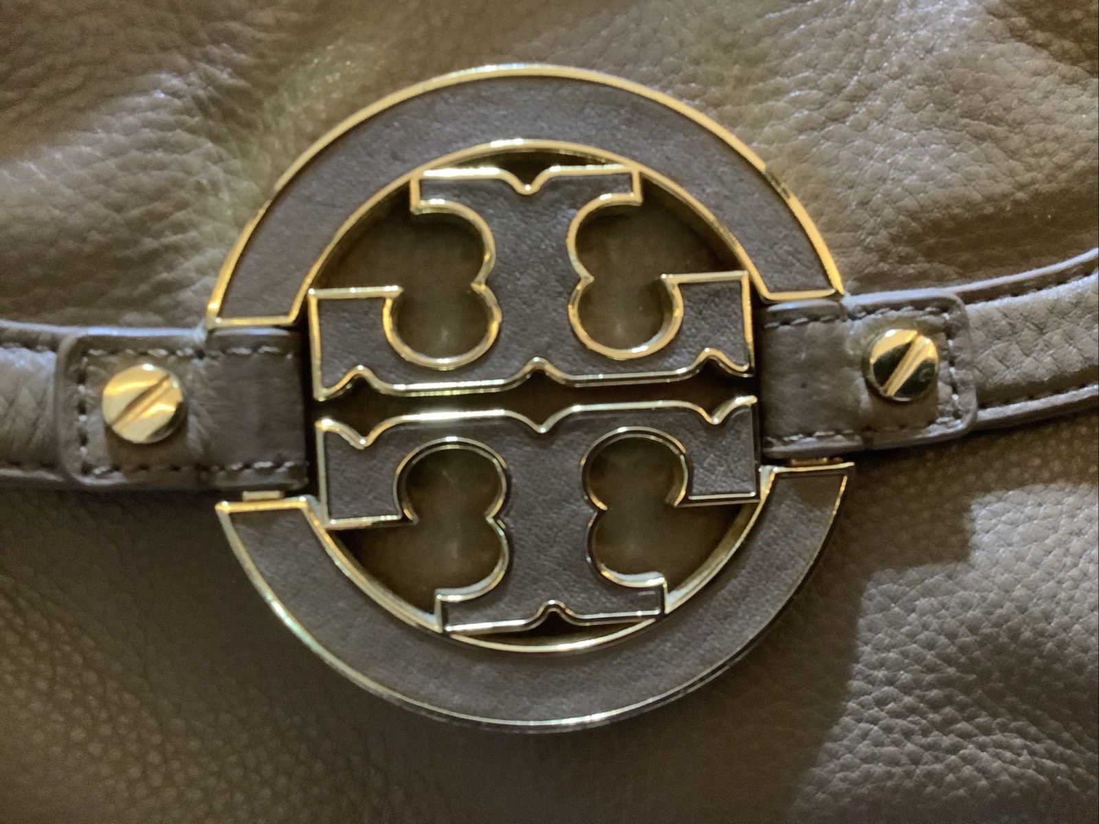Authentic Tory Burch Brown Pebbled Leather Amanda Crossbody/Shoulder Bag