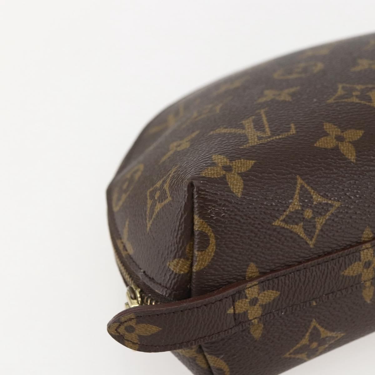 LOUIS VUITTON Monogram Trousse Demi Ronde Cosmetic Pouch M47520 LV Auth ka1052