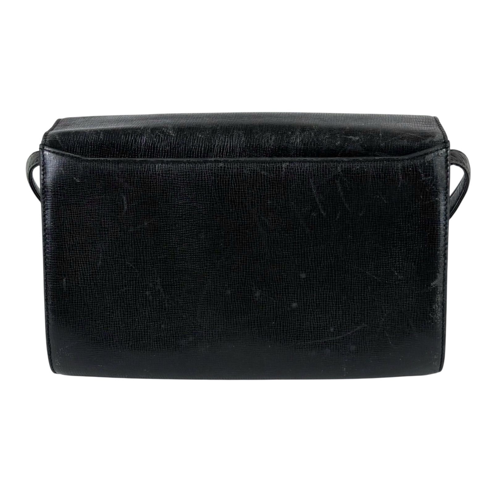 Givenchy GG Logo Leather Shoulder Bag Black Used 80cm Japan