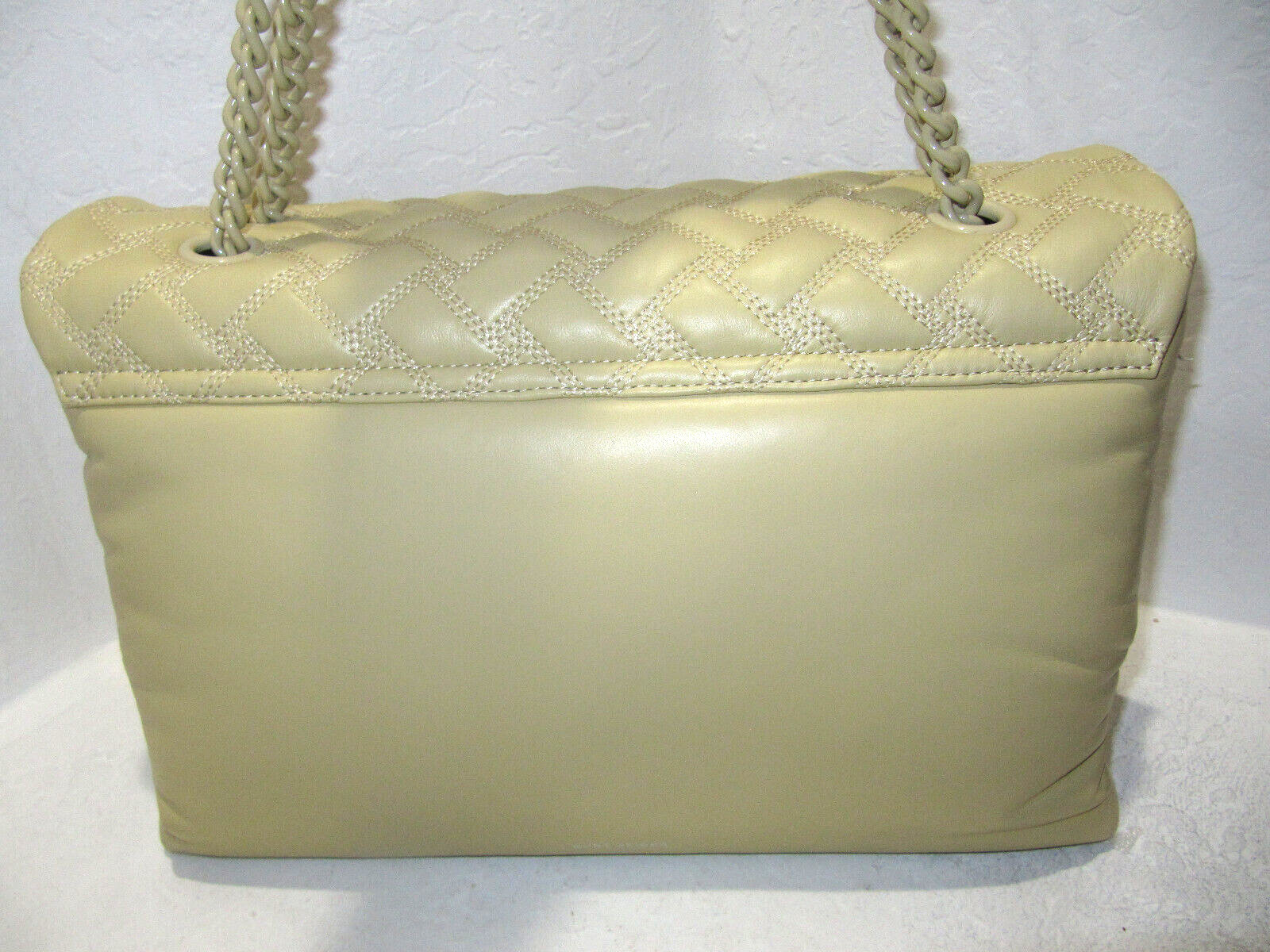 Kurt Geiger XX Large Kensington Drench Quilted Cream Leather Shoulder Bag NWT345