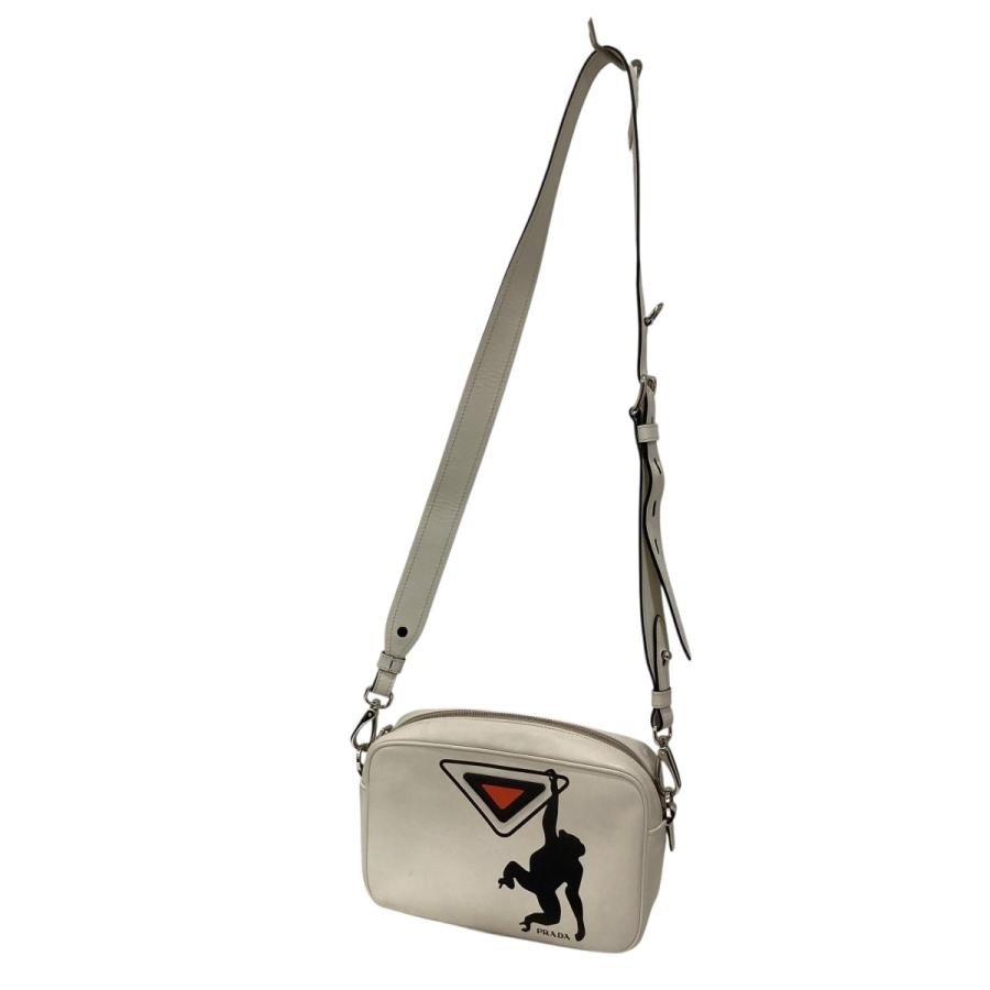 PRADA Bag: Shoulder Bag 1BH093 White W24H15D8cm w/o accessories;