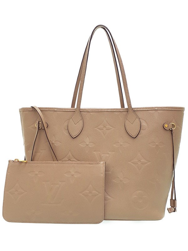 Louis Vuitton Neverfull M45686 Empreinte Leather Gray Tote Bag Women’s #TB2555
