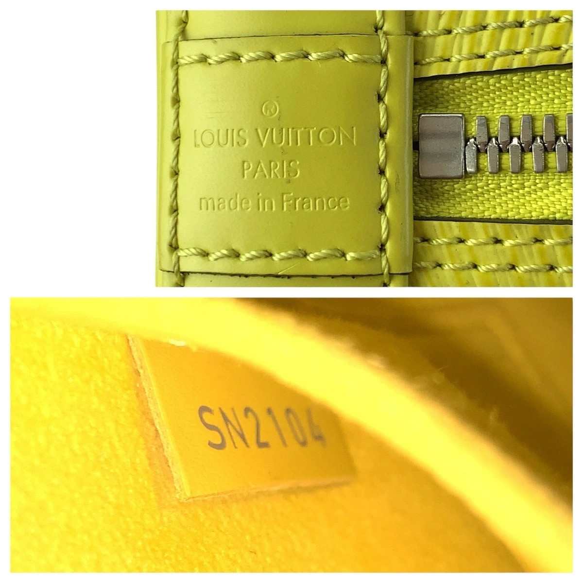 Louis Vuitton Alma BB M57446 Epi Leather 2Way Shoulder Handbag Yellow LV Auth