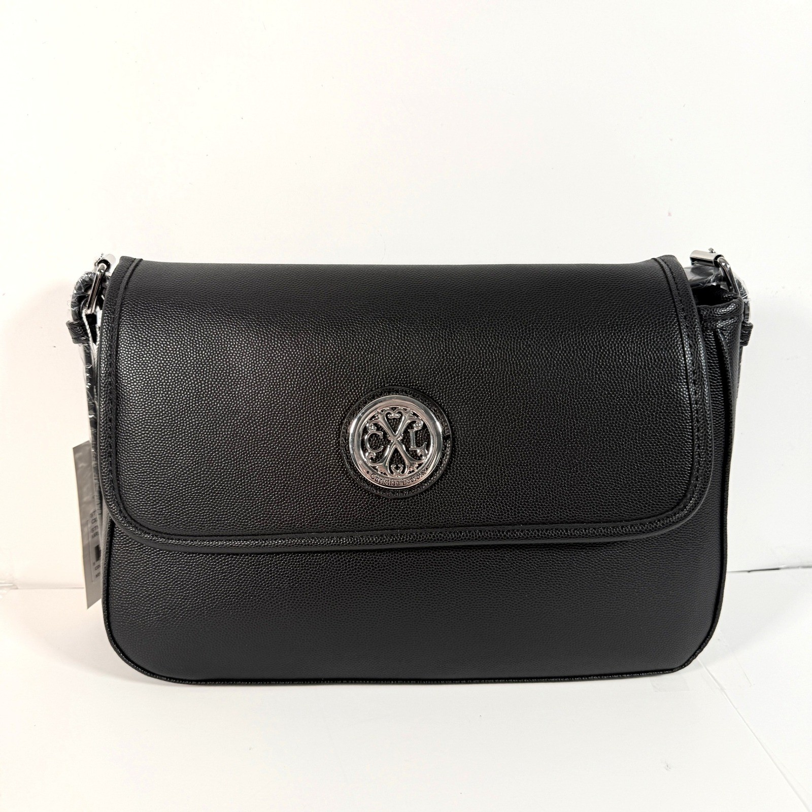 New y2k indie sleaze Christian Lacroix Karen Caviar Shoulder Bag Black Flap goth