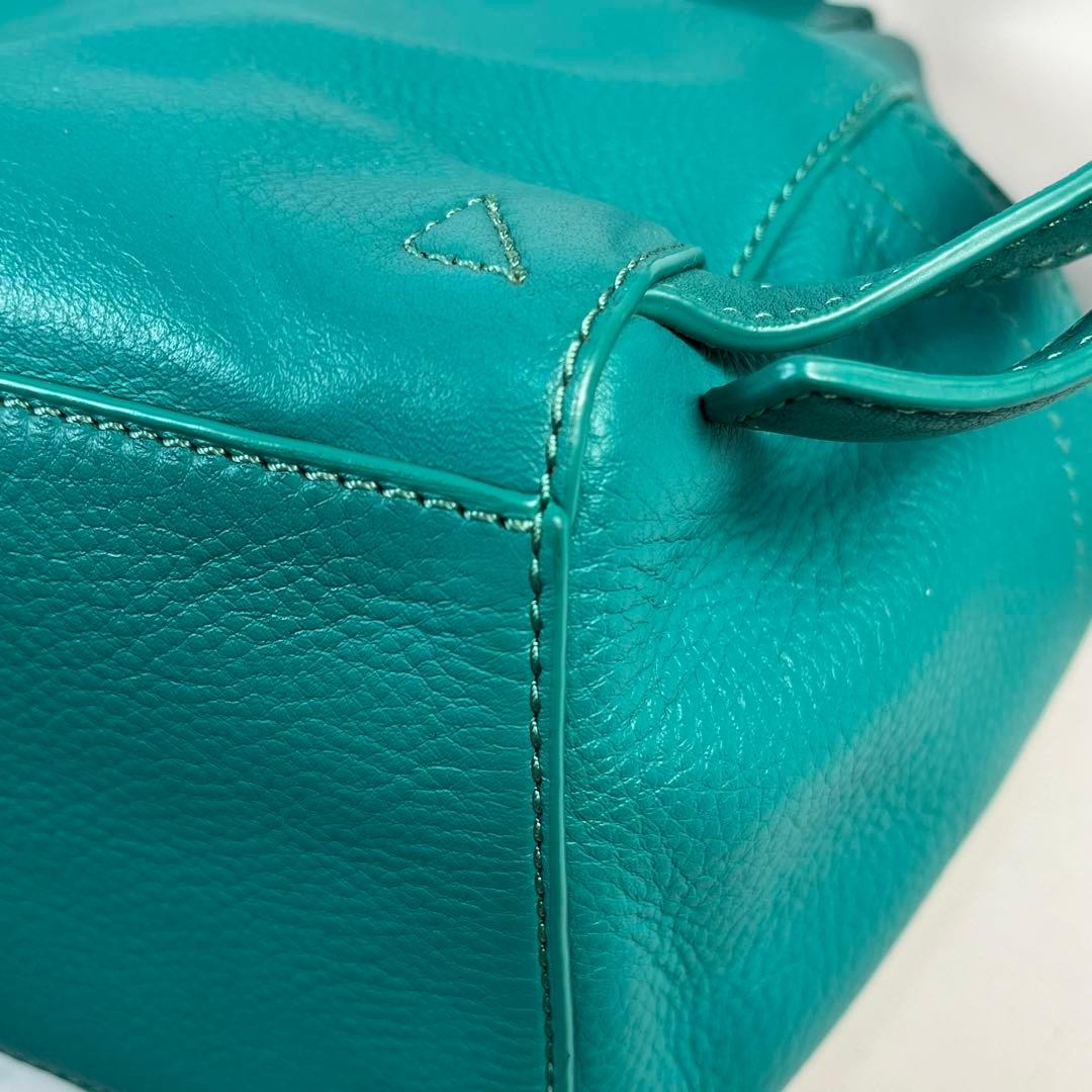 Excellent Condition Rare Color TORY BURCH Backpack Leather Turquoise Blue