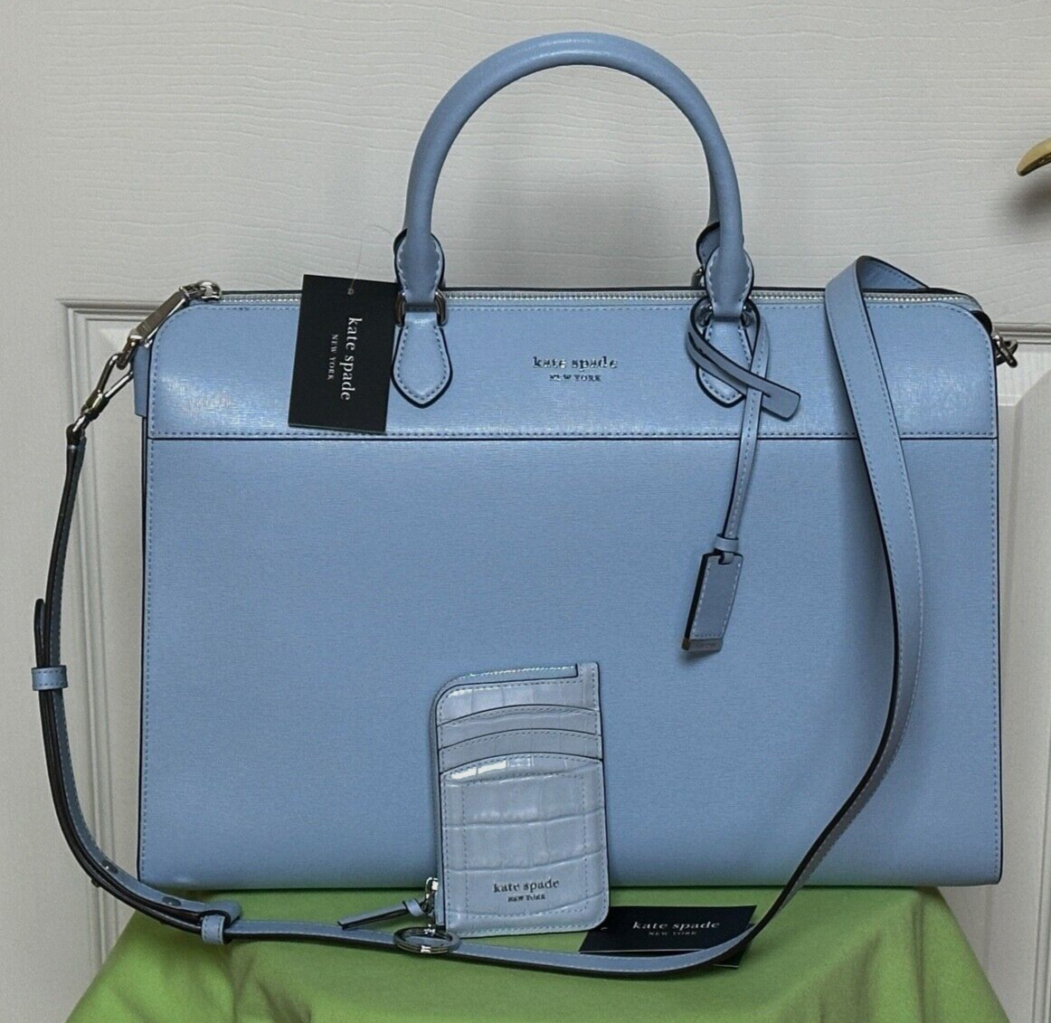 KATE SPADE MORGAN LAPTOP BAG + KNOTT ZIP CARDHOLDER(SET):NWT NORTH STAR see note