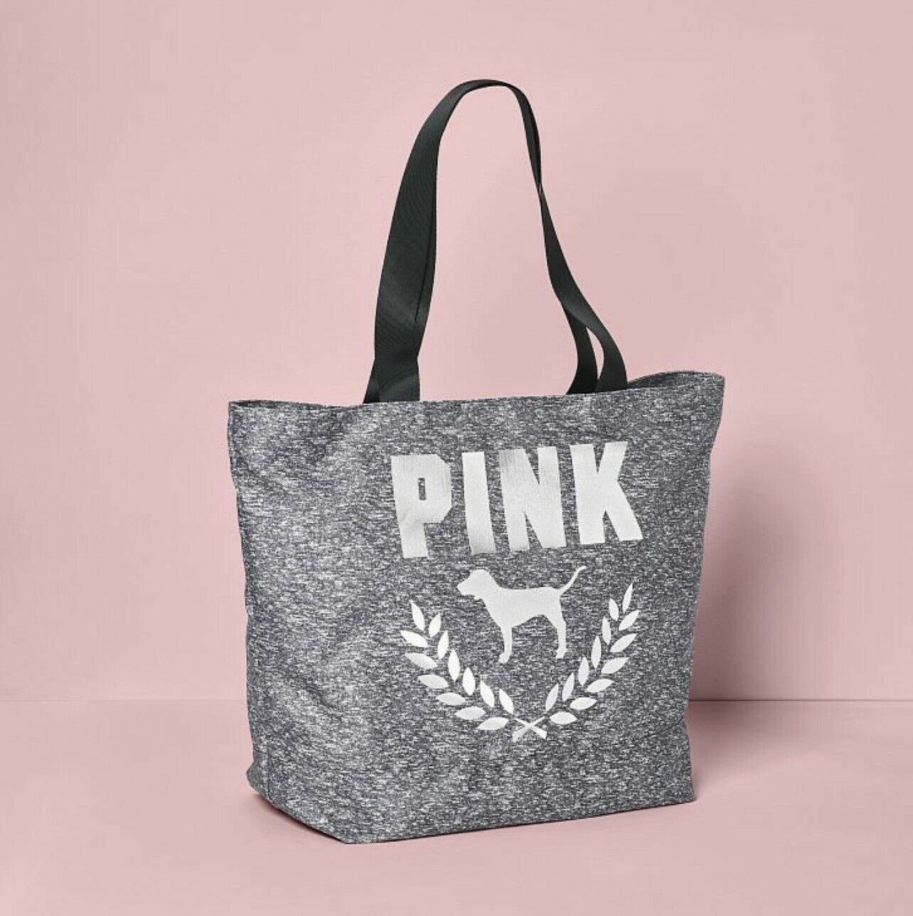 Victoria’s Secret PINK Large Weekender Tote Classic Stormy Heather Grey NWT
