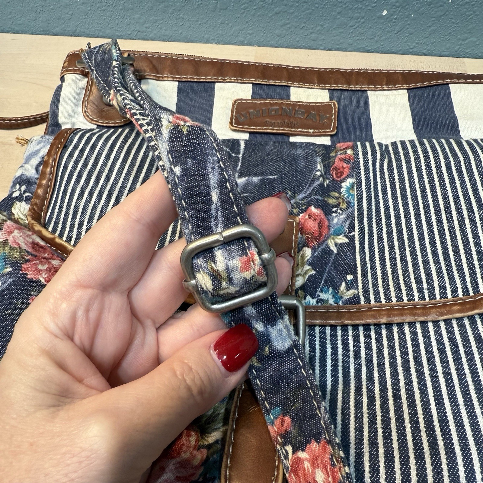 VTG Union Bay 90s Y2K Patchwork Crossbody Handbag Boho Hippie Floral Striped