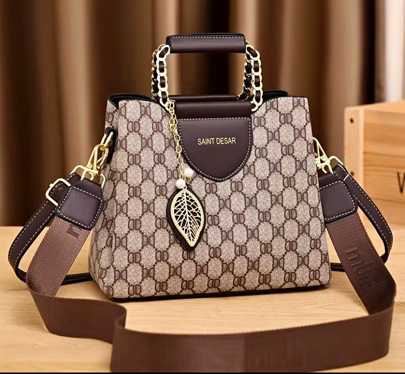 Women’s Satchel Handbag Crossbody Purse 2 Straps Brown Tote Bag New