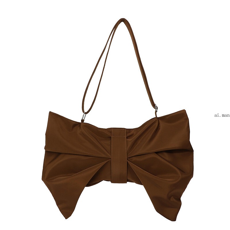 Bow Tote Bag Cute Bowknot Shoulder Bag Casual Canvas Handbag Commuter Women Chic