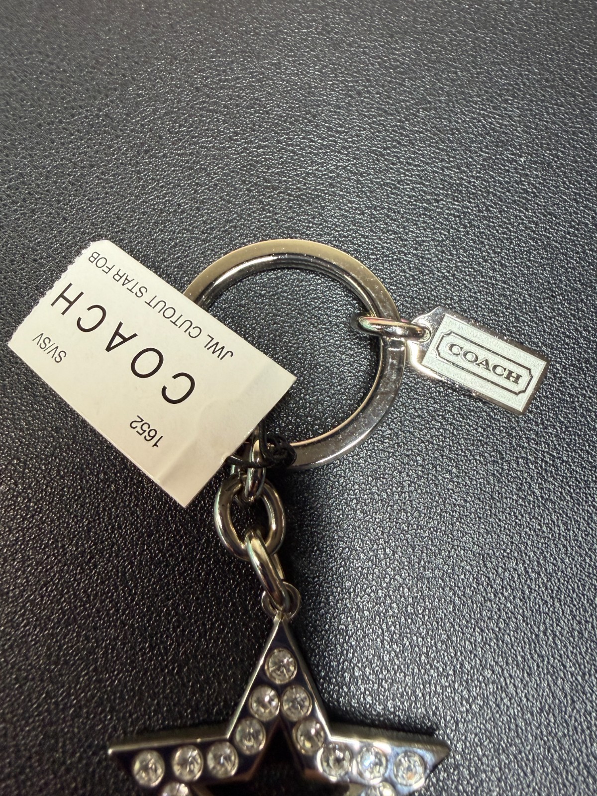 Coach Rhinestone Silver Toned Star w/ Crystals Key FOB NWT (Lot 2111)