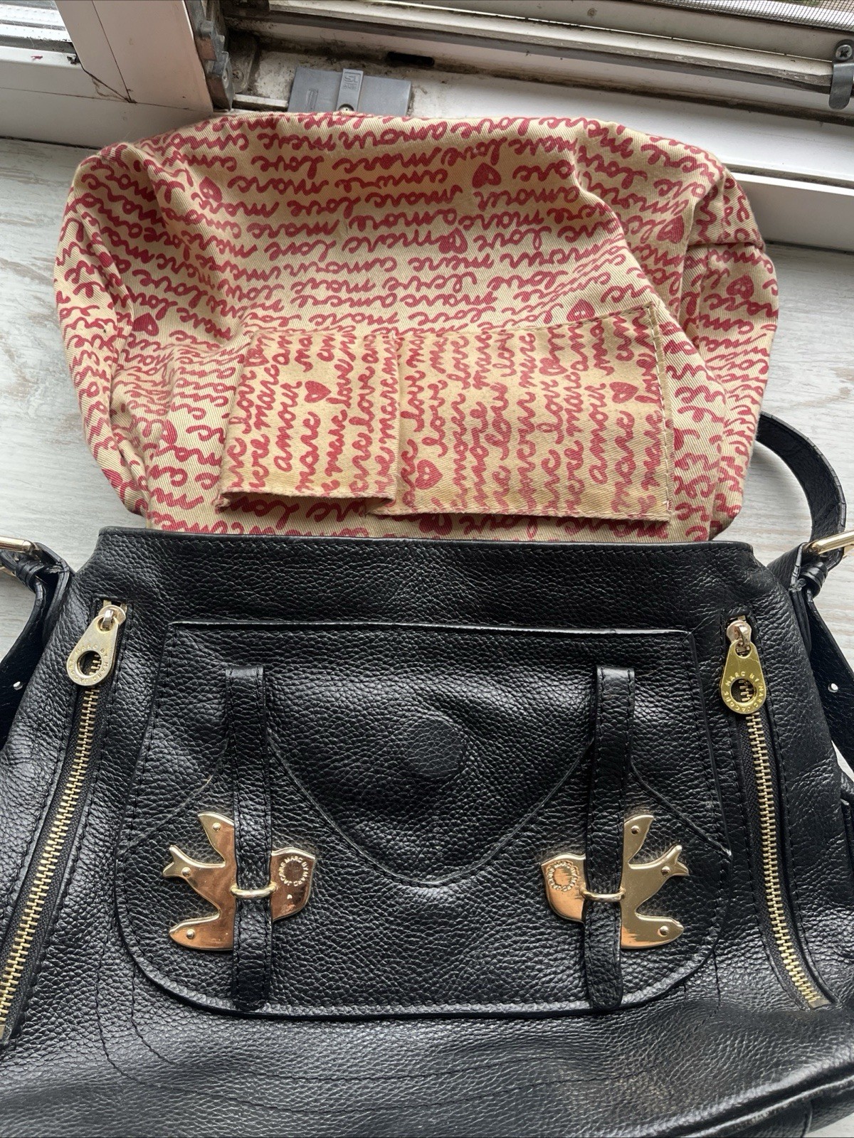 Marc by Marc Jacobs Petal to the Metal Natasha Black Leather Crossbody Bag