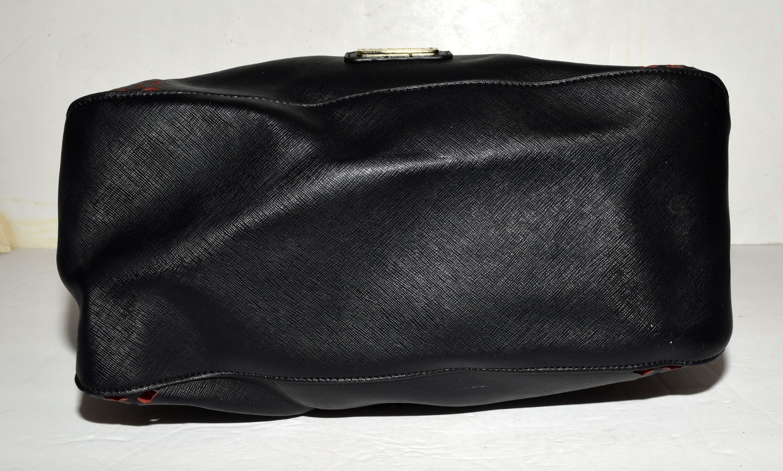 Big Buddha Black Faux Leather Cutout Sides Tassel Charm Shoulder Tote Bag NWOT