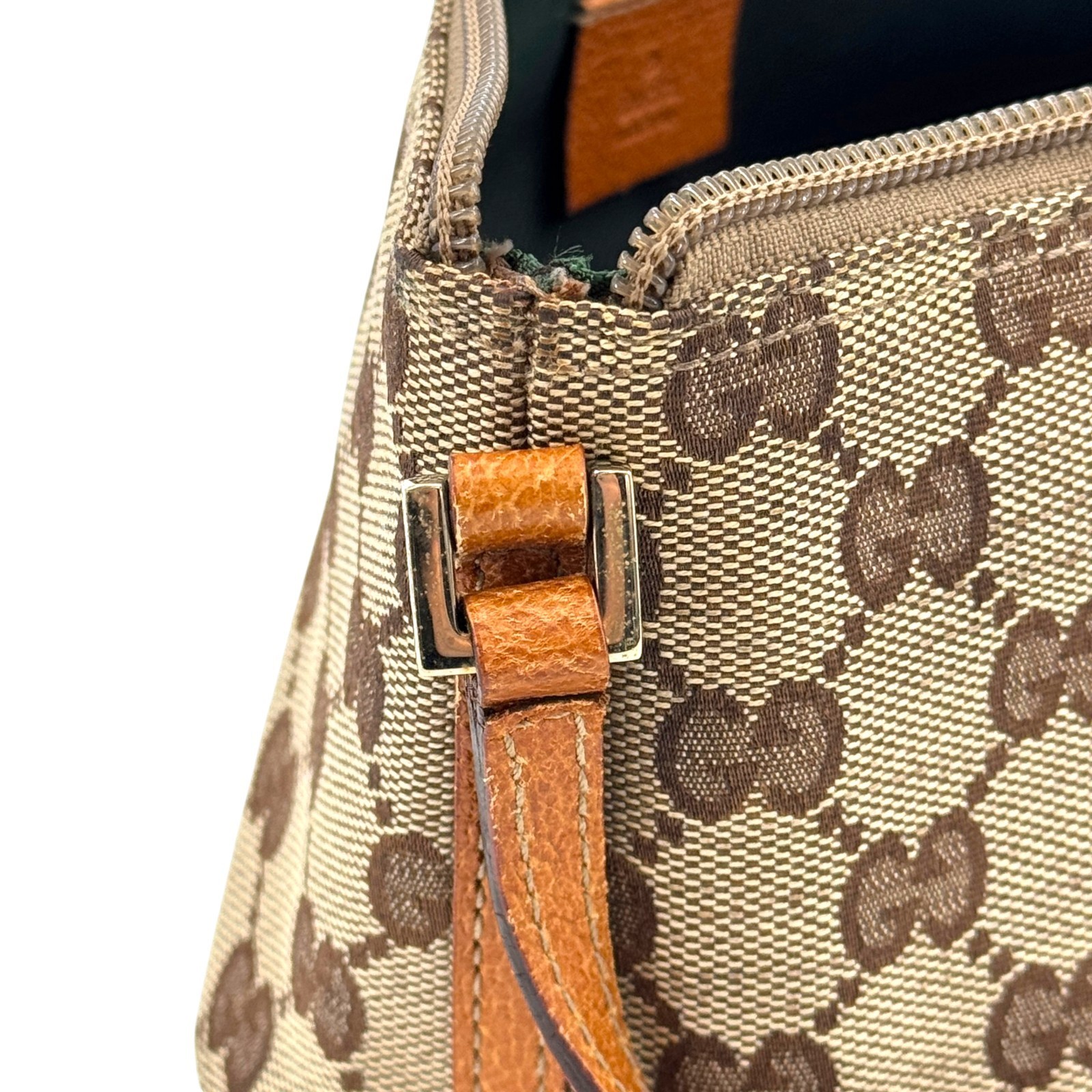 GUCCI GG Canvas Brown Mini Bag Pochette Vintage Y2K Pouch 07198
