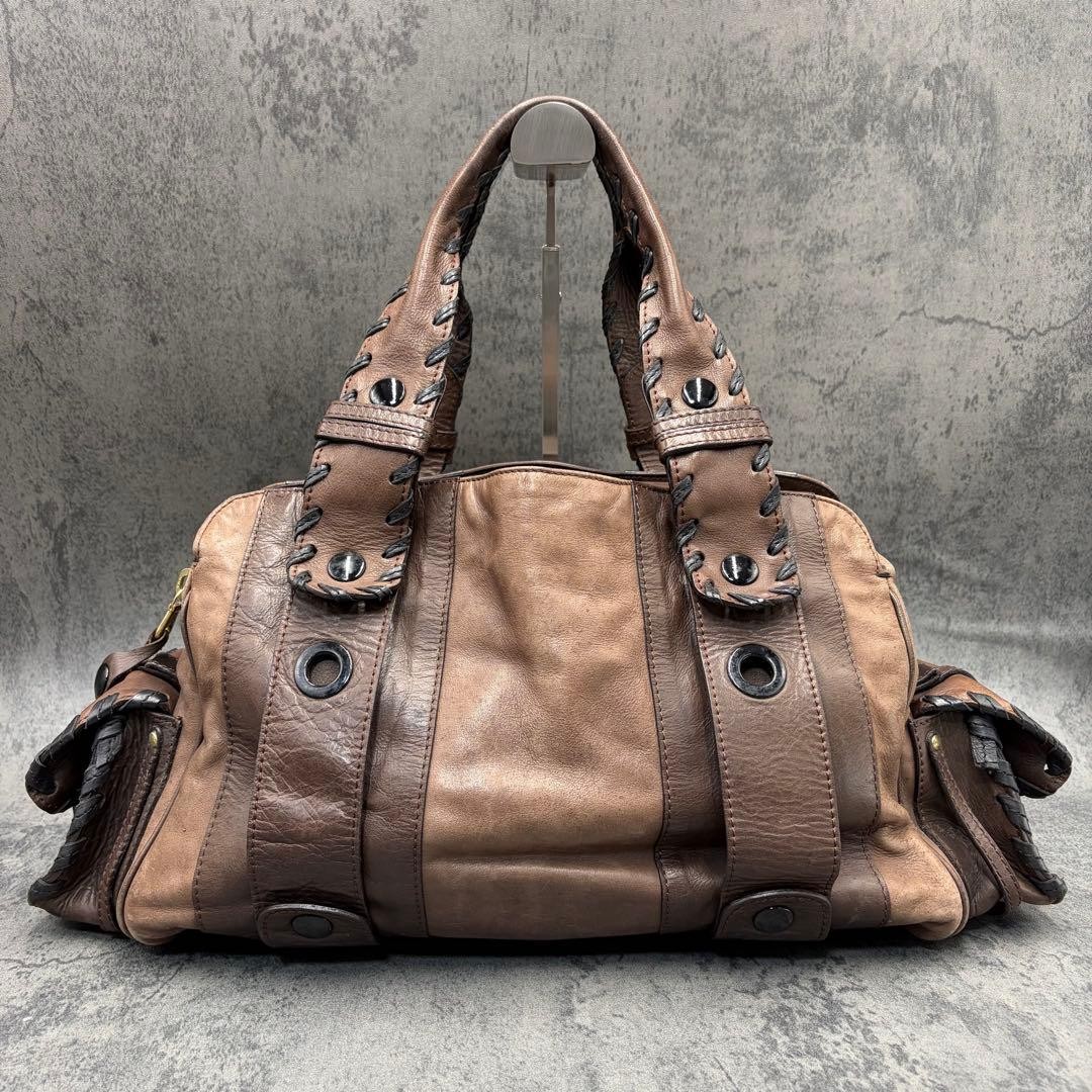 Chloe Silverado Brown Leather Tote Bag Rare Archive Y2K Womens Vintage Auth