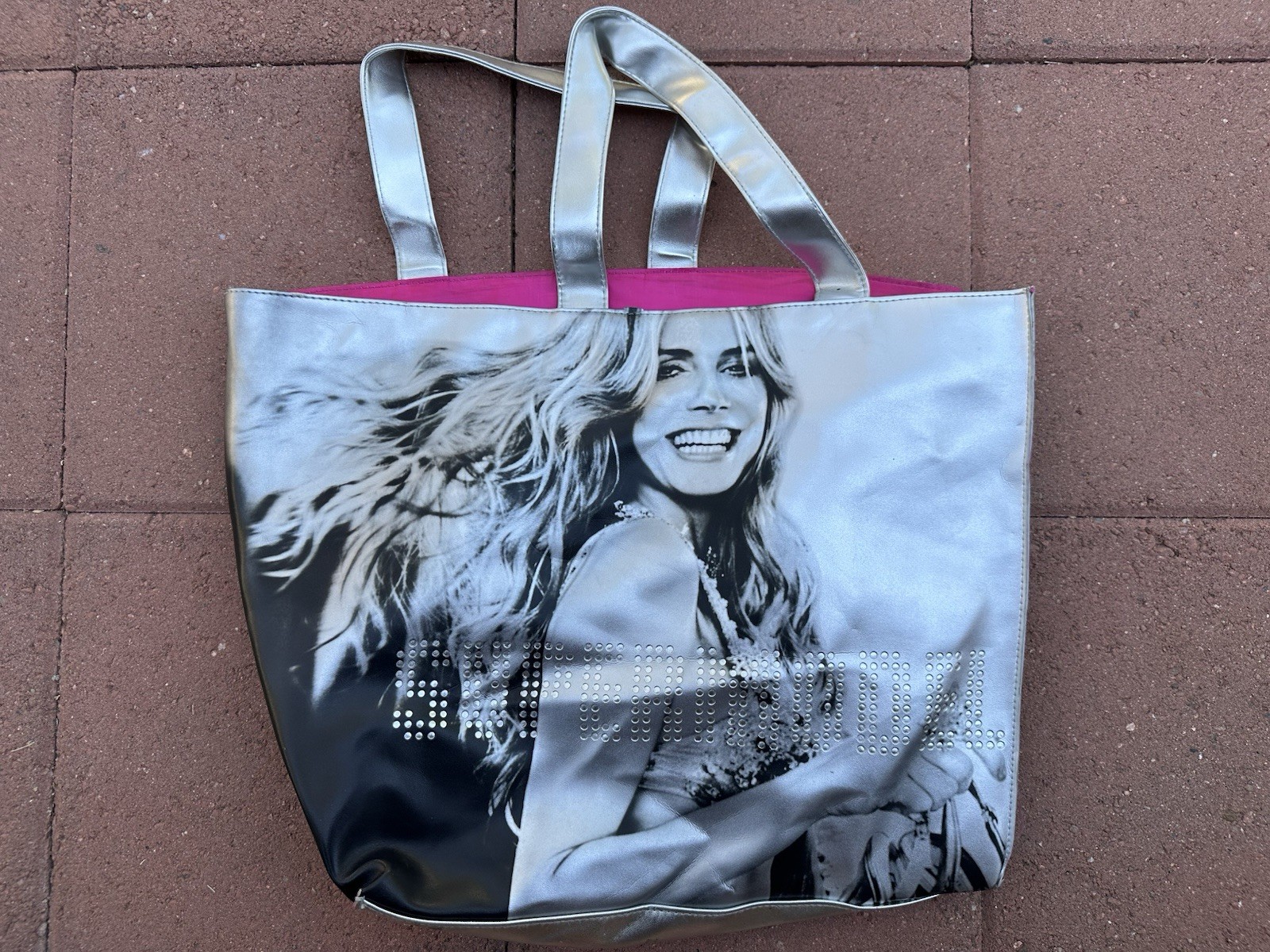 Vintage Y2K Victoria’s Secret Super Model Bag Heidi Klum Silver Tote Purse