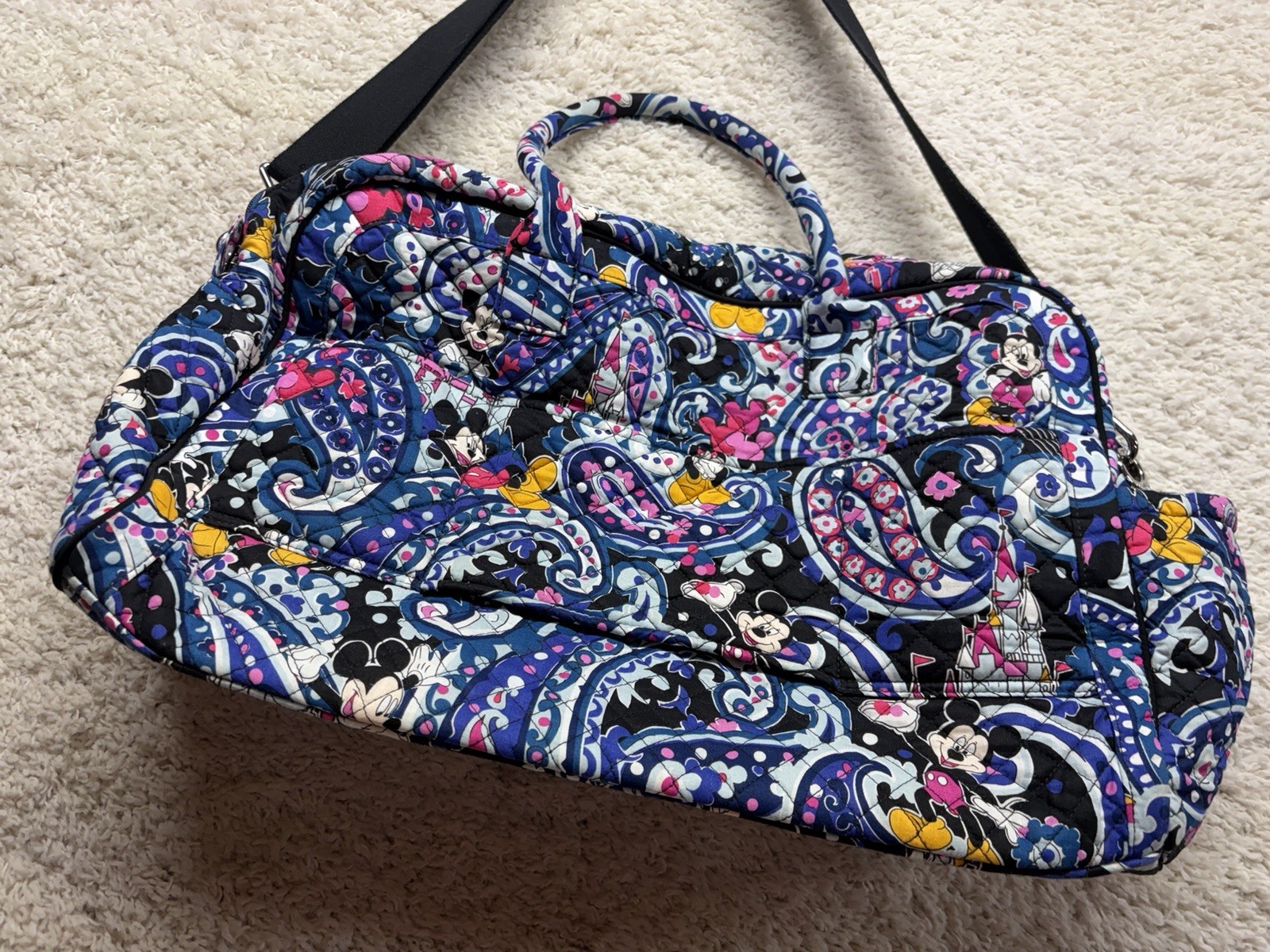 Vera Bradley Disney Mickey Whimsical Paisley Weekender Duffel Bag EUC