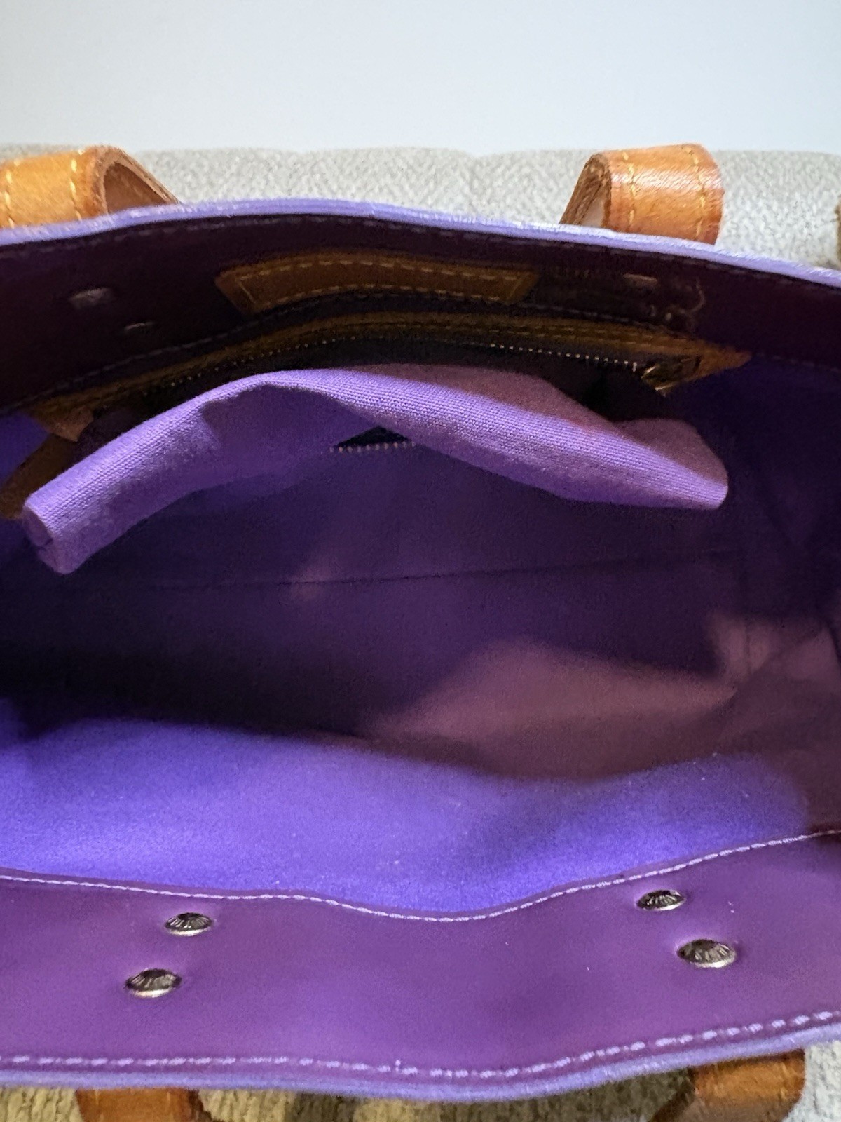 Louis Vuitton Vernis Patent Leather Purple Monogram Tote w/ Top Handles