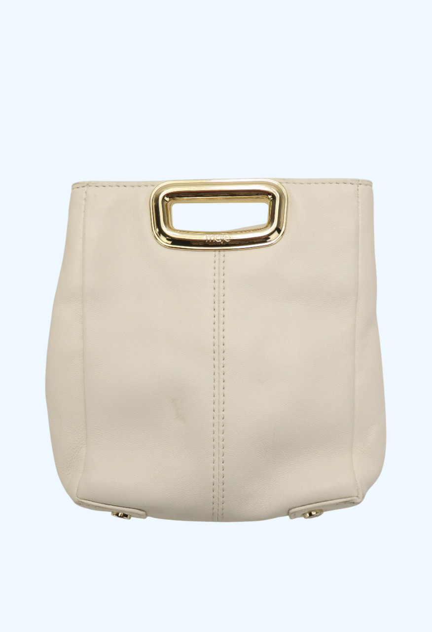 MAJE Mmiskha Bag Women’s ONE SIZE White Leather Gold Tone Details