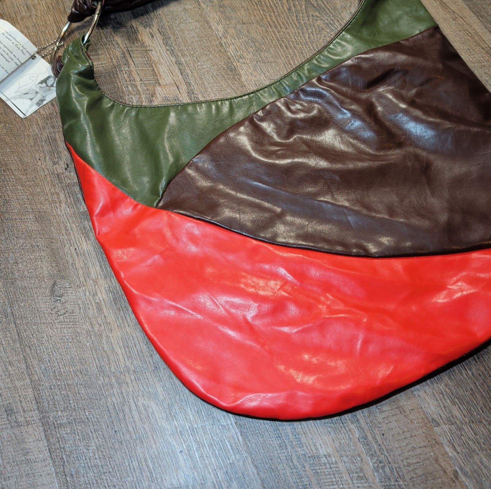 Y2K Baby Phat Colorblock Retro Boho-Chic Hobo Earth Tone Shoulder Hand Bag NWT