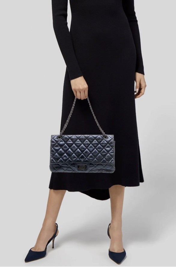 100% Authentic CHANEL REISSUE BLUE Calfskin 2.55 Flap bag Limited Edition