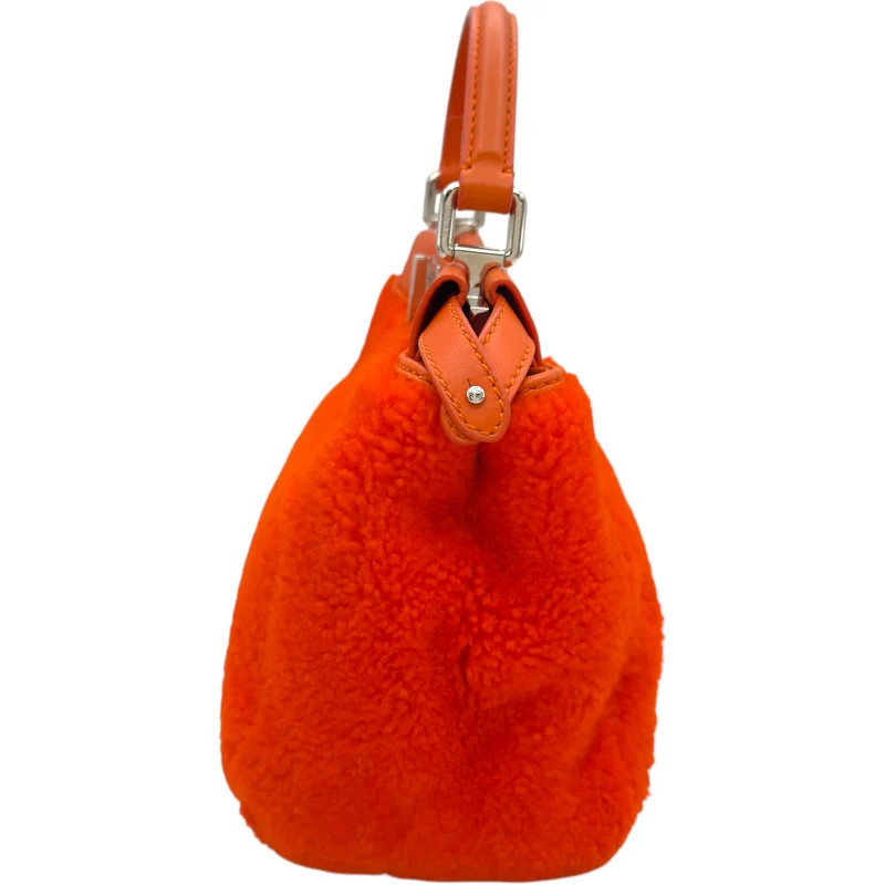 FENDI Peekaboo Mini Orange Leather Shoulder Bag 8BN244 #OKB3647