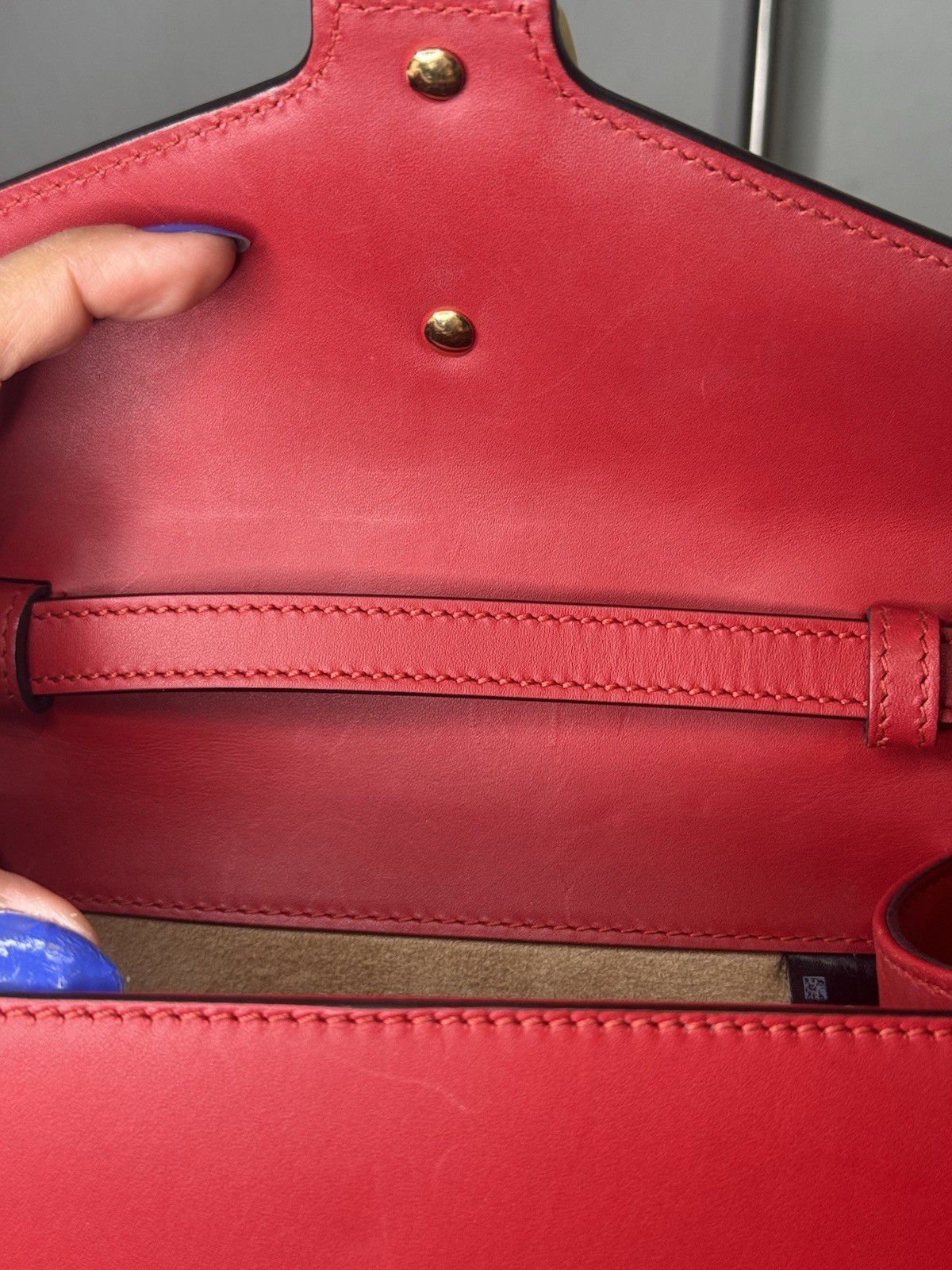 Gucci Sylvie GG Web Shoulder Bag Mini Red Leather