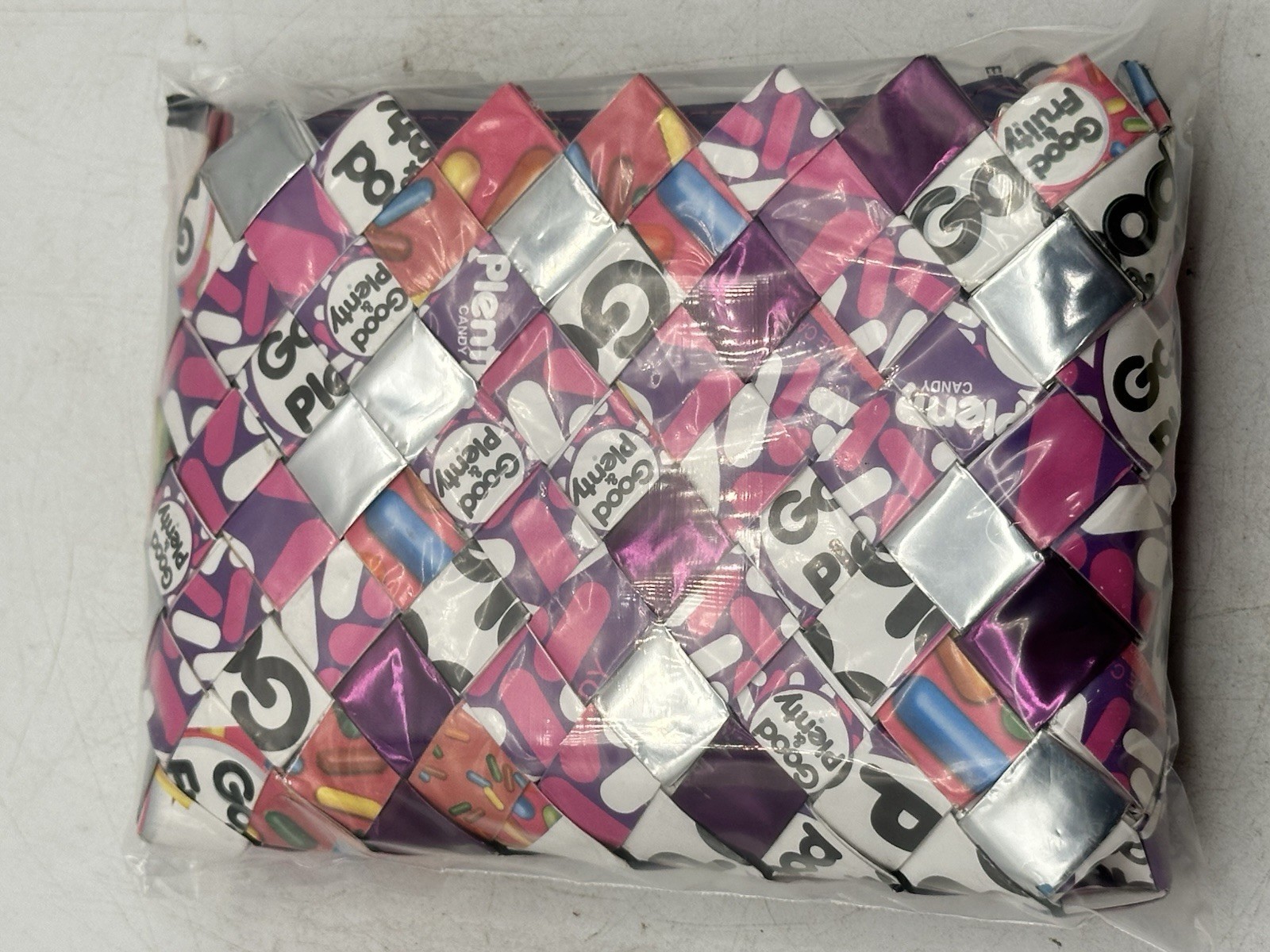 Nahui Ollin Candy Wrapper Wristlet Good & Plenty Good & Fruity 7.25” X 5”