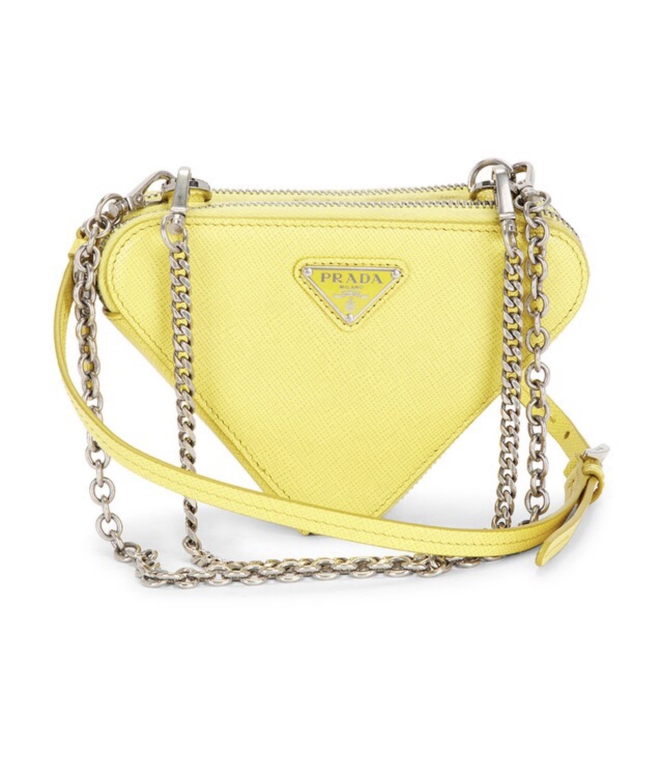 New Authentic Prada Saffiano Triangle Double Zipper Shoulder Bag
