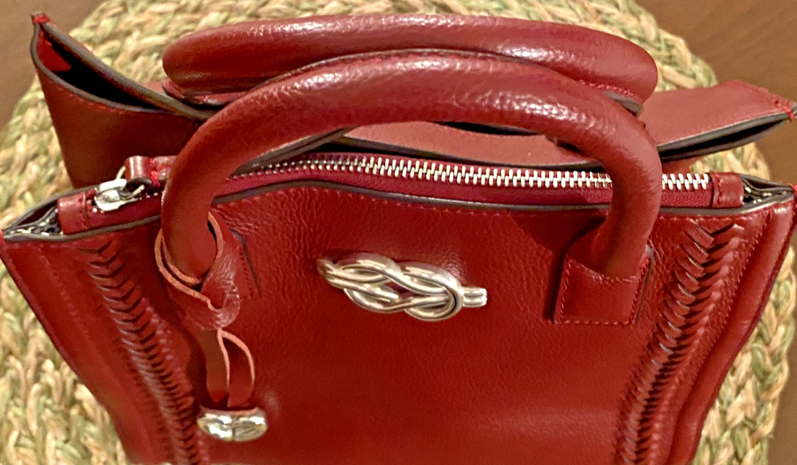 Brighton Interlok Flemming Chili Pepper Red Leather Tote Bag MSRP $465 Pre-owned