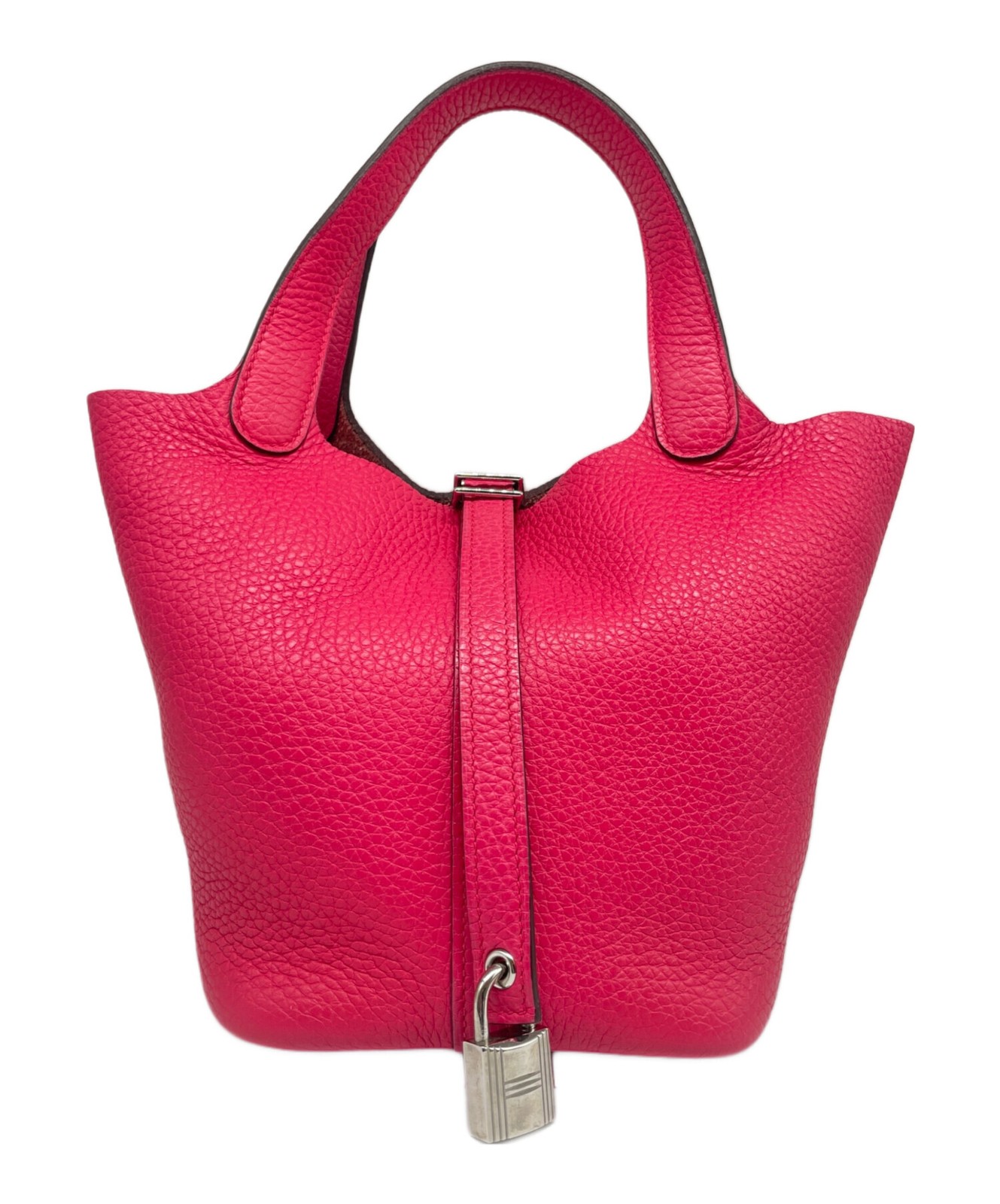 Hermes Picotin Lock PM Taurillon Clemence Bag Silver Hardware #TFB307