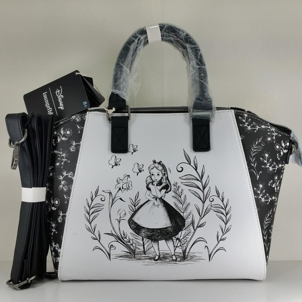 Disney Alice In Wonderland Black & White Mini Backpack & Wallet & Satchel Set