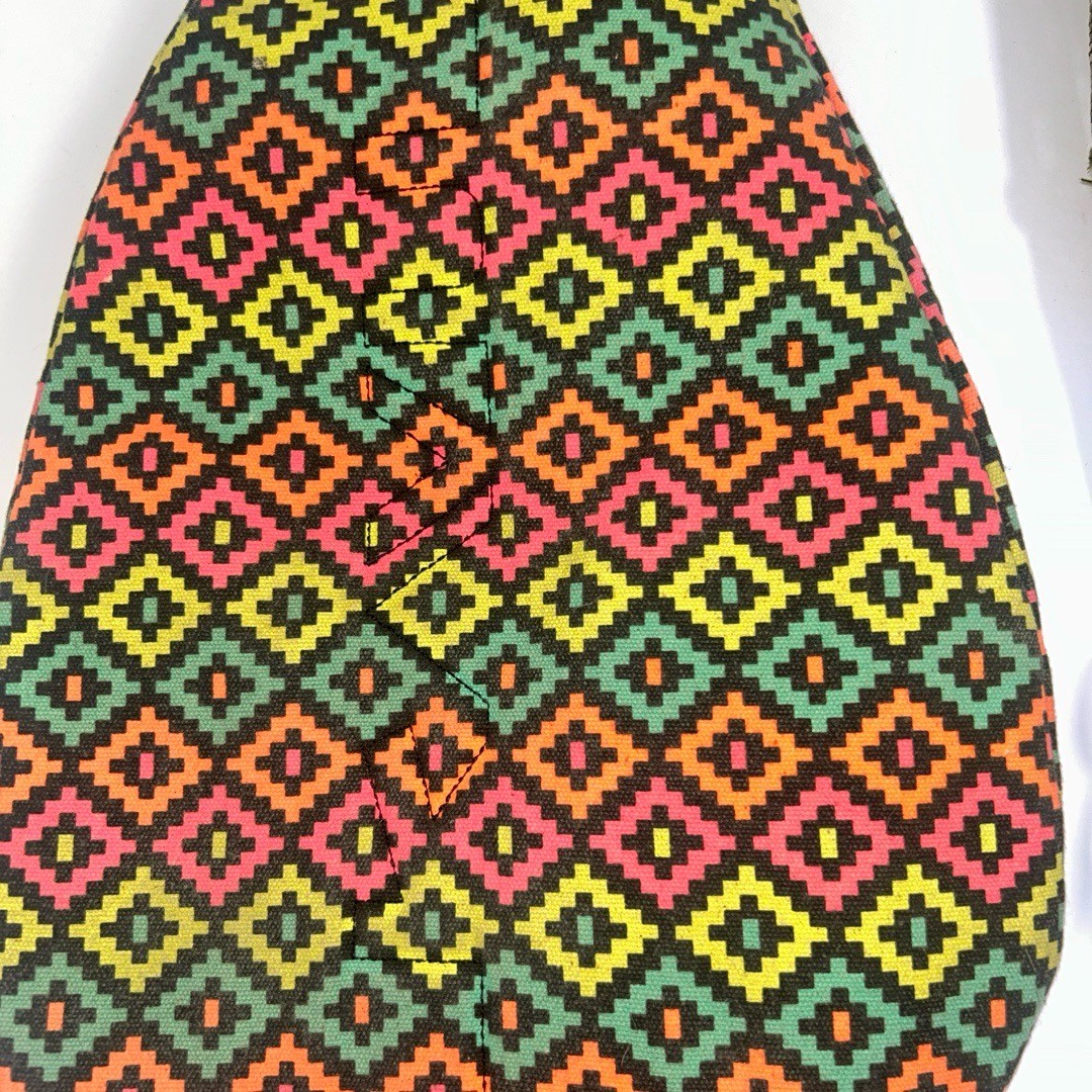 KAVU Rope Sling Bag Neon Multi Geometric Rope Strap Travel Festival