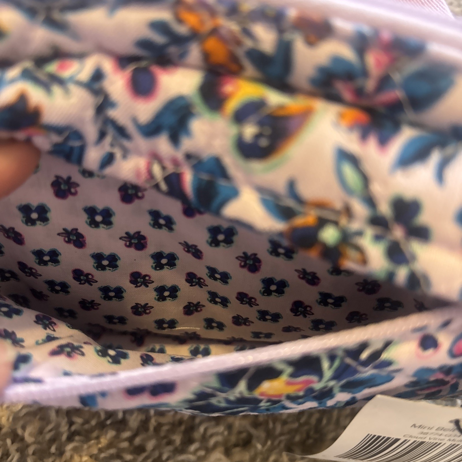 Vera Bradley Mini Belt Bag Cloud Vine Multi Floral Zip Closure