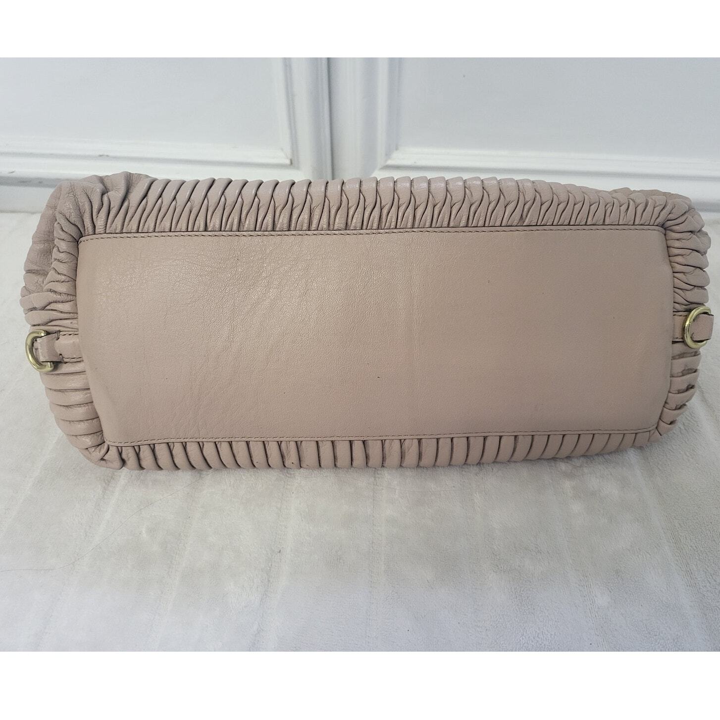 Coach Madison Sofia Gathered Leather Satchel Handbag/Purse in Parchment